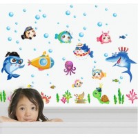 Sea World Lovely Animal Wall Sticker Kids Room Kindergarten Decoration